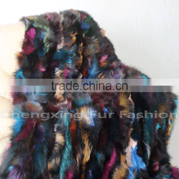 CX-D-51 Competitive Price New Design High Quality Real Fox Fur Blanket Wholesale Blanket