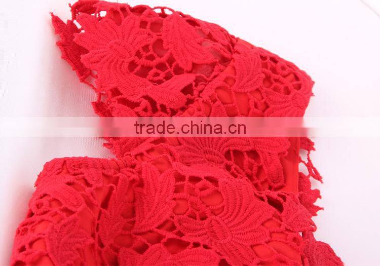 Hot Sale 2015 Guangzhou Garment Cocktail Formal Organza Lace Embroidery Sun Flowers Lady Evening Dresses