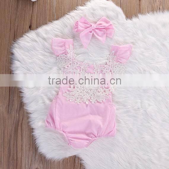 Amber bloomer flower hairband baby clothing set for infant girls