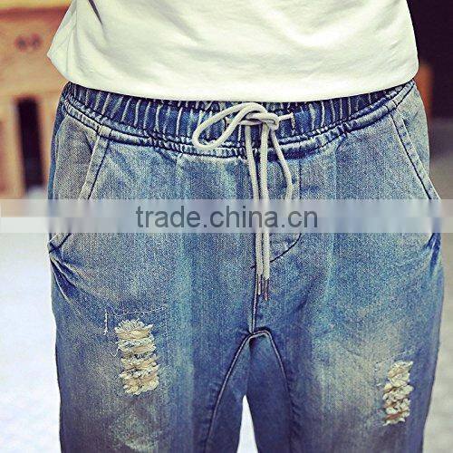 Hot sale trendy extraordinary high quality bloomers jean pants wholesale