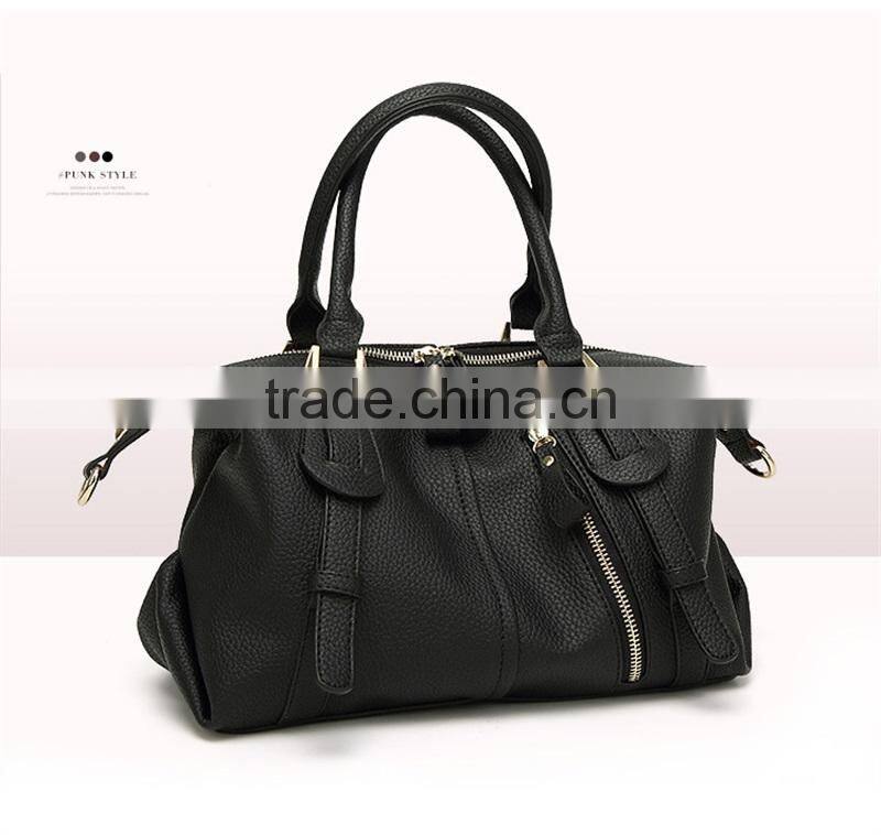 China Leather Handbag Wholesale Price Quality Leather Boston Bag Women Tote Bag Handbags