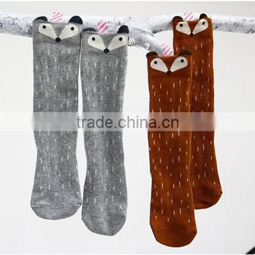 wholesale soft anti-slip toddler knee high fox scoks