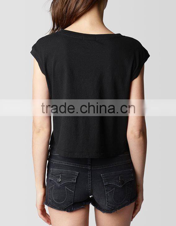 Hot Sale Women Tee With Skull Print For Women's Daily Life (OMJ-607)