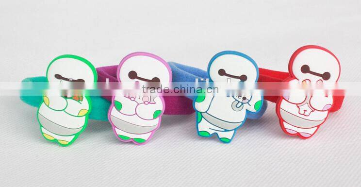 Big hero baymax cartoon characters decorative elastic hair tie for kids