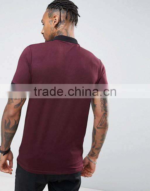 Mens cotton spandex Pique Skinny Fit Polo Shirt With Contrast Rib