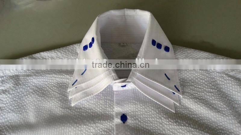 solid white french cuff latest design men's dress shirt dobby 100% cotton