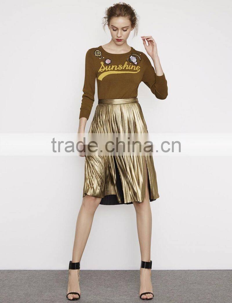 Hot Sale Girl's Embroidery Pattern Knitted Sweater Designs Pullover