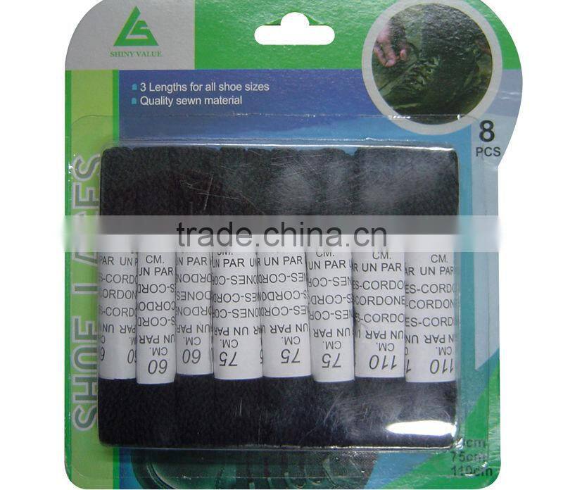 8pcs polyester black metal custom aglet shoe laces