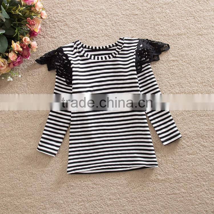Flutter sleeves solid baby girl long sleeve t shirt M7032001