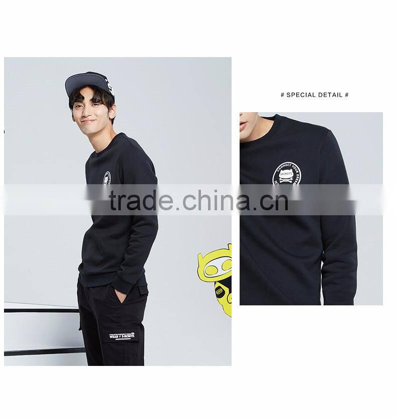 2017 New Winter Mens Oversized Cotton Fleece Printed Pullover Sweatshirts For Men