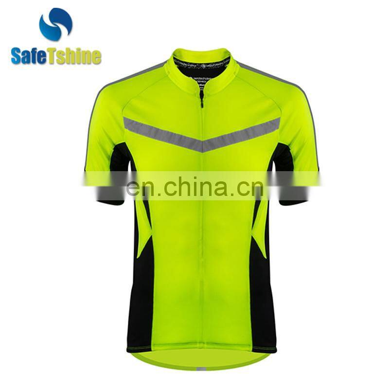 Fashion safety protective breathable fluorescent sport jerseys