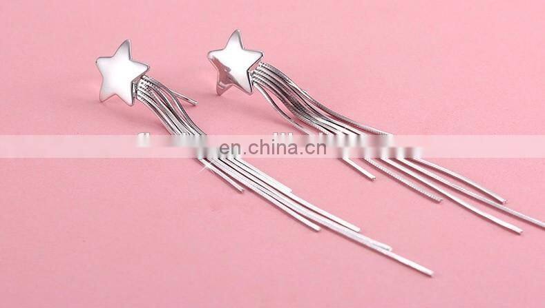 Custom 999 silver fashion pendant earrings plating golden wedding earring