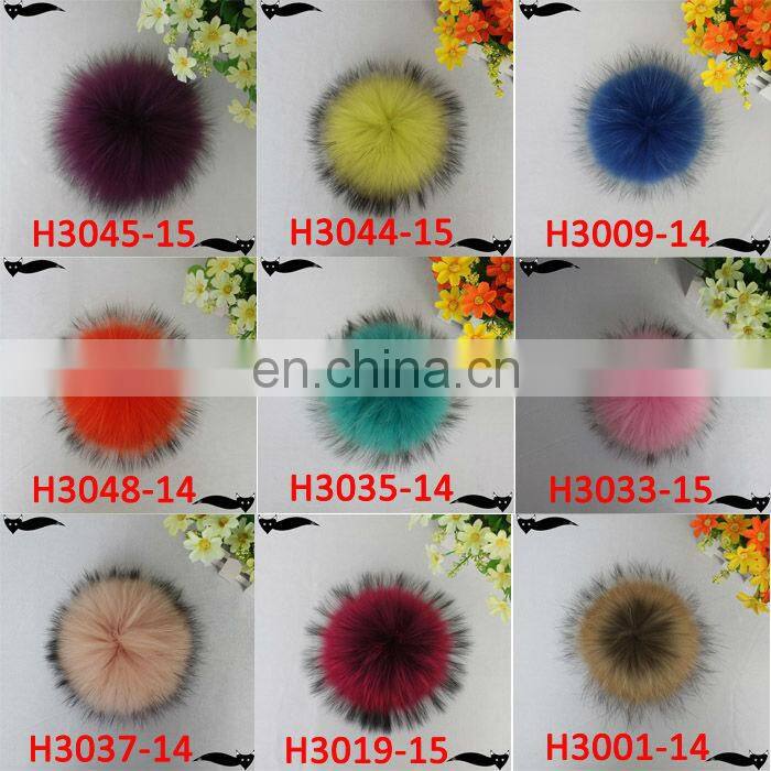 Fashion luxurious black 15cm fox fur ball