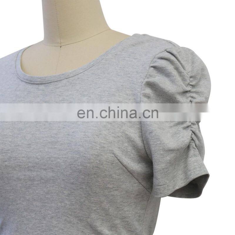 Short sleeves mesh elastic t-shirt dress for lady girl women