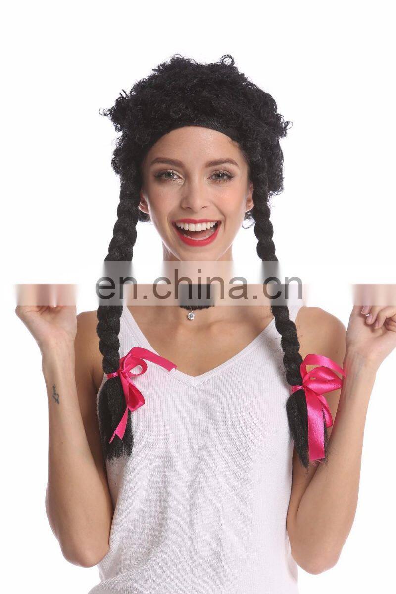 Cute wigs Black Curly Braids wigs for Party P-W205