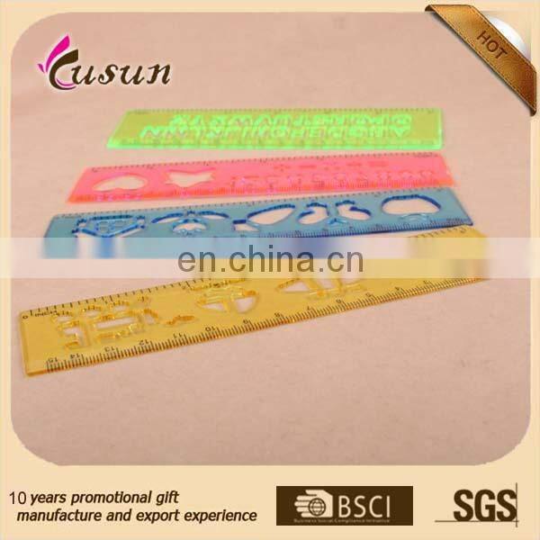 Fashion design promotional logo customized 15cm straight custom plastic ruler