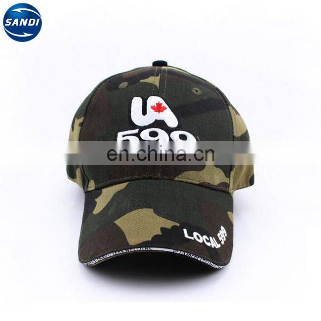 Promotional custom sports camouflage cap