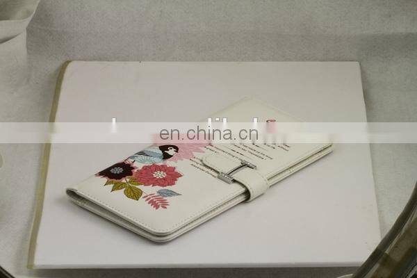 DESIGN WHITE PATTERN BIRD FLOWERS LEATHER WALLET WITH PRINTING