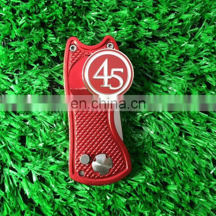 Stock Golf divot tools with custom enamel ball markers wholesale