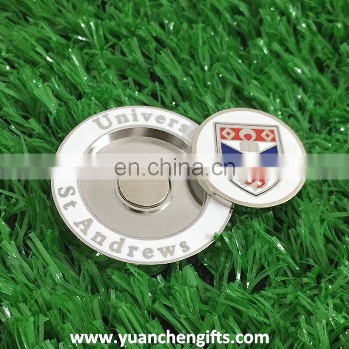 Popular design customized golf ball marker coin magnetic golf poker chip