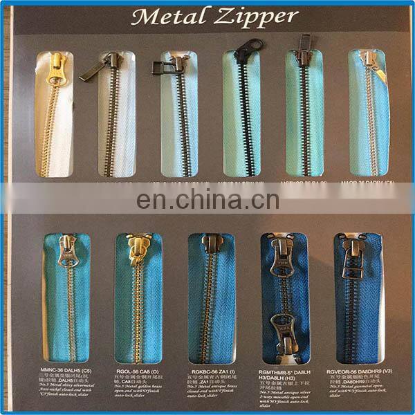 Hot sale teeth open-end colorful metal zippers custom fashion zipper for clothes accessories