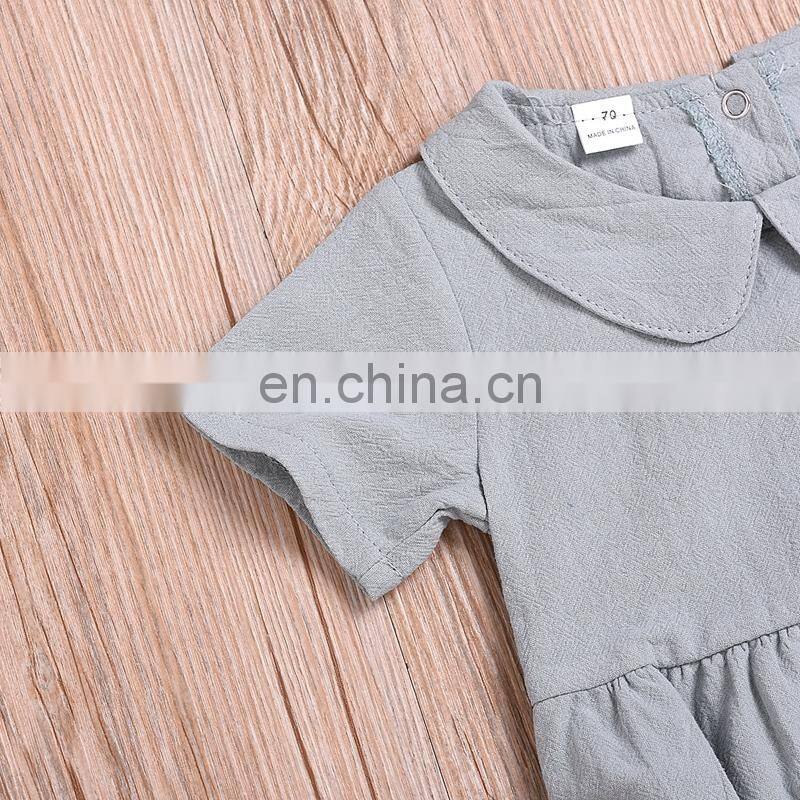 Baby Girl Doll Collar Romper Toddler Infant Summer Bodysuit Short Sleeve jumpsuit