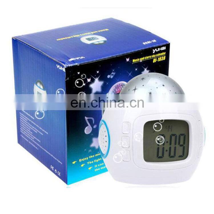 muti-colors Digital Thermometer led star sky projector clock