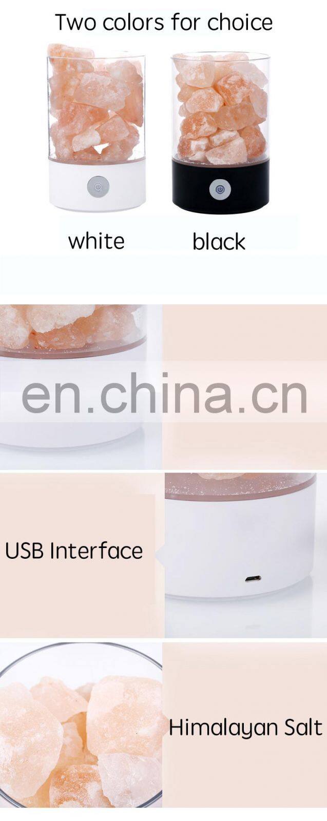 2020 New arrival plastic colorful led himalayan salt table lamp night light for decor