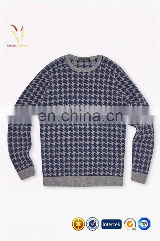 Mens fashion crewneck merino sweater stripe pullover