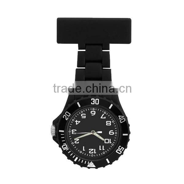 Round face rubber fob nurse watch with multiple colors, pin nurse watch, plastic nurse watch