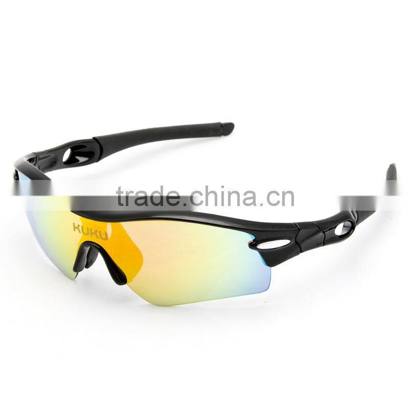 Anti-fog wrap around removeable bike sports sunglasses with 5 lens