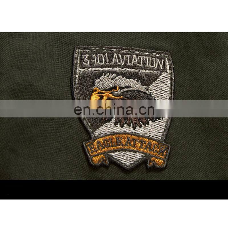 Customized plus velvet military uniform men's jacket slim standing collar cotton men's casual bomber jacket