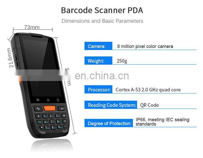 China Manufacturer Industrial PDAS 4GB Cheaper Rugged Android PDA Barcode Scanner