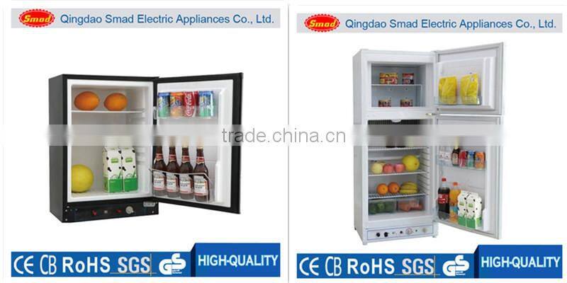 Home use double door 12V 24V dc solar power refrigerator