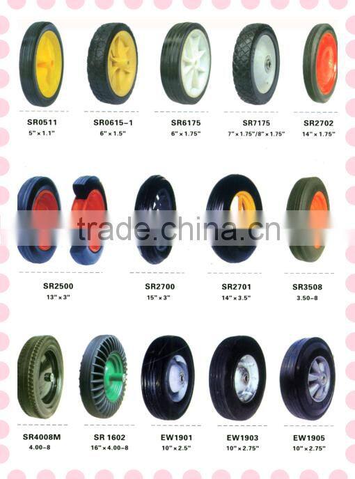 wheelbarrow accessories/flat free wheelbarrow tire 13"x3"