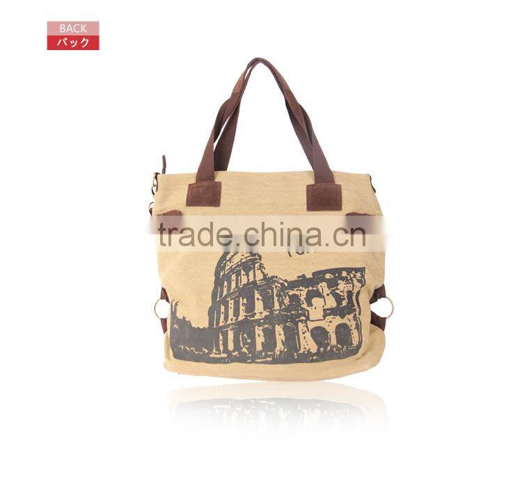 fashion women printed canvas hangbag tote bag