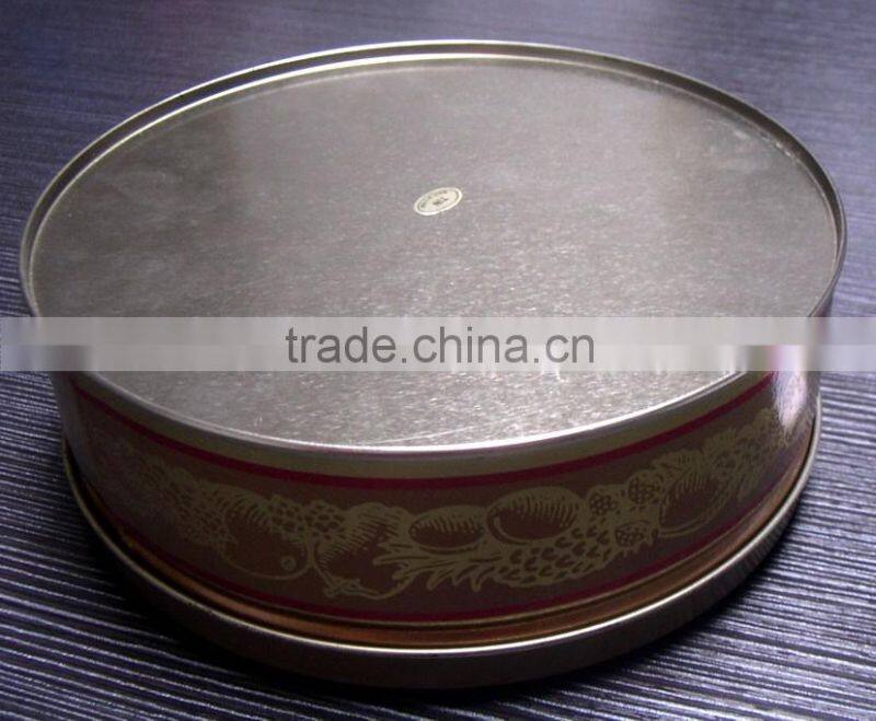 round shape dried food tin box