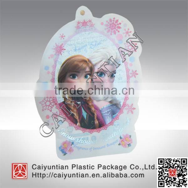 Resealable stand up Bottom shape plastic preserved food pouches, special shape stand up aluminum foil food bag with window