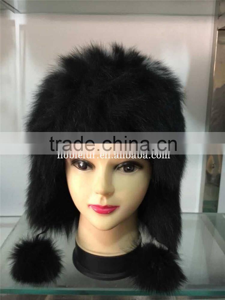 new design keep warm fox fur earflap hatwindproof headwear