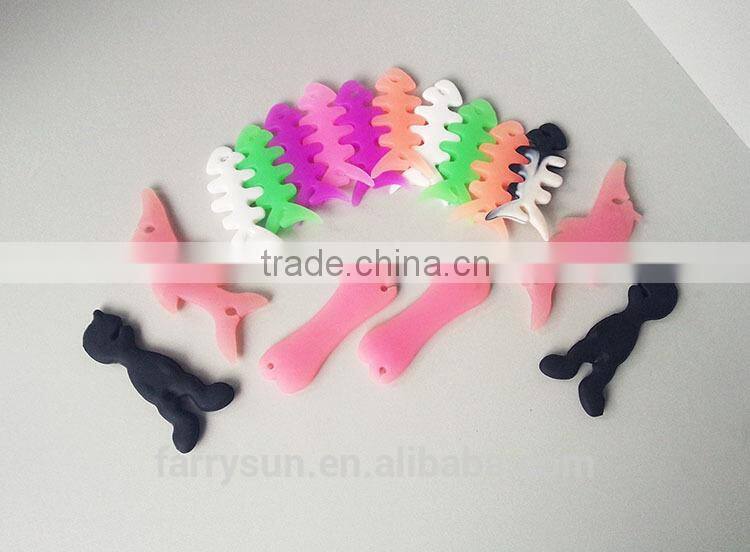 Hotsales Creative Cute mini tree sapling cable winder cord organizer silicone earphone winder