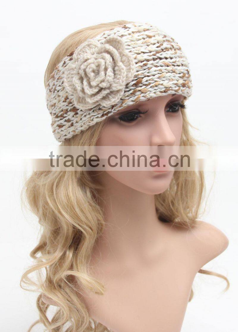 2015 New Patterns Fashion Women Ladies Flower Knitted Head Band