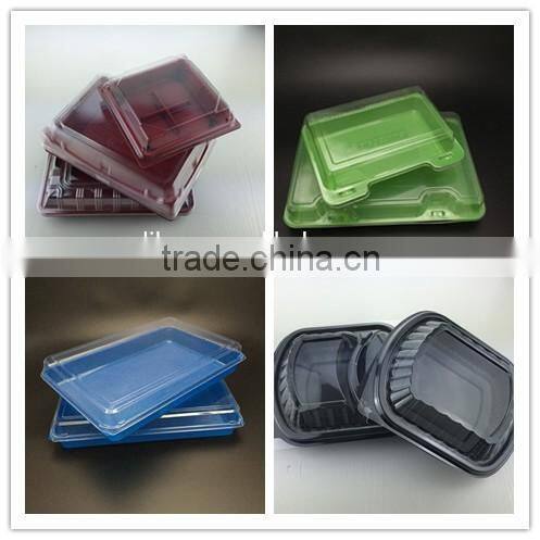 Hot sale PET disposable food container /take away lunch box/plastic container with lid