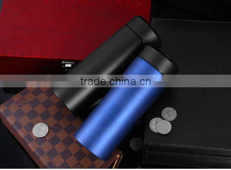 Straight stainless steel vacuum flash , dull polish water bottle,