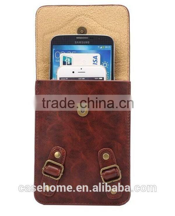 Business Style Universal Lady Carry Leather Case Suits All Mobile Phones
