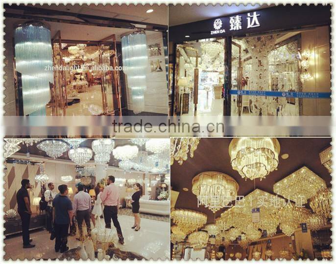 Big square LED crystal short chandelier with clear k9 crystal with lighting remote control