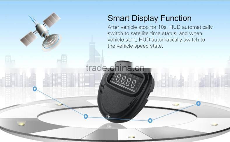 A1 2.0 inch Car GPS HUD Head Up Display Vehicle-mounted Security System, Support Speed & Real Time & Altitude & Over Speed Alarm