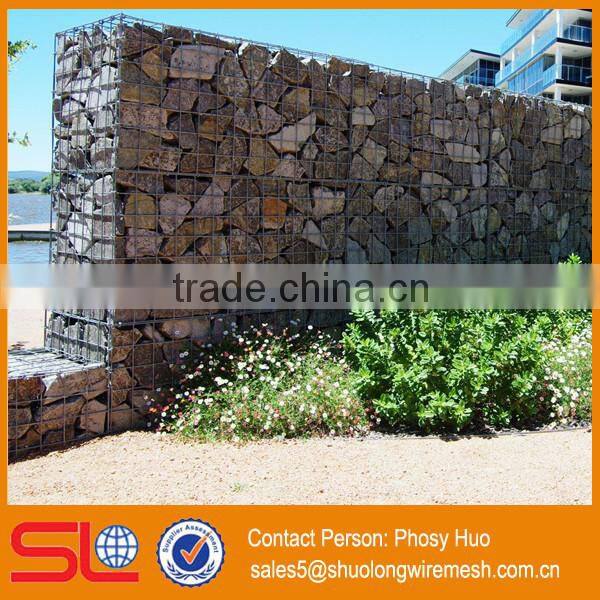 Rock cage, wire basket gabion retaining wall, galvanized gabion basket