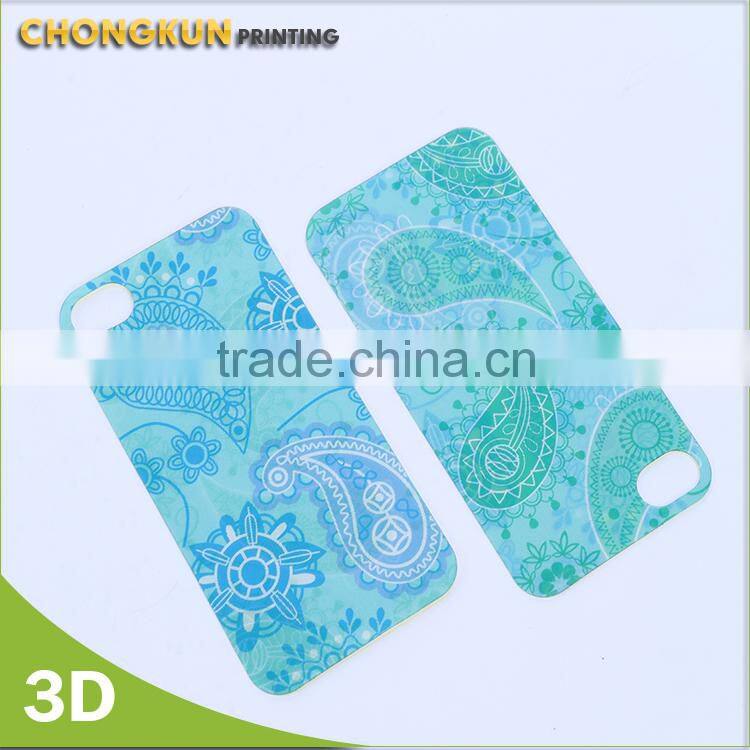 Customized Plastic 3d lenticular cell phone sticker iphone 4/5/6s samsung sticker
