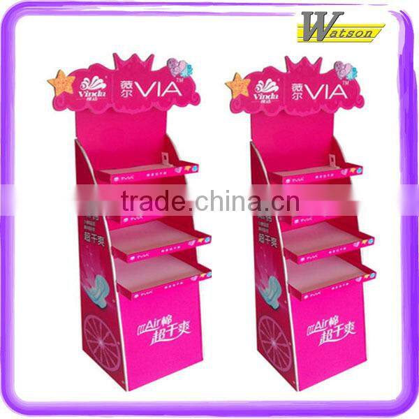 Supermarket promotion makeup floor Cardboard Dispaly Stand