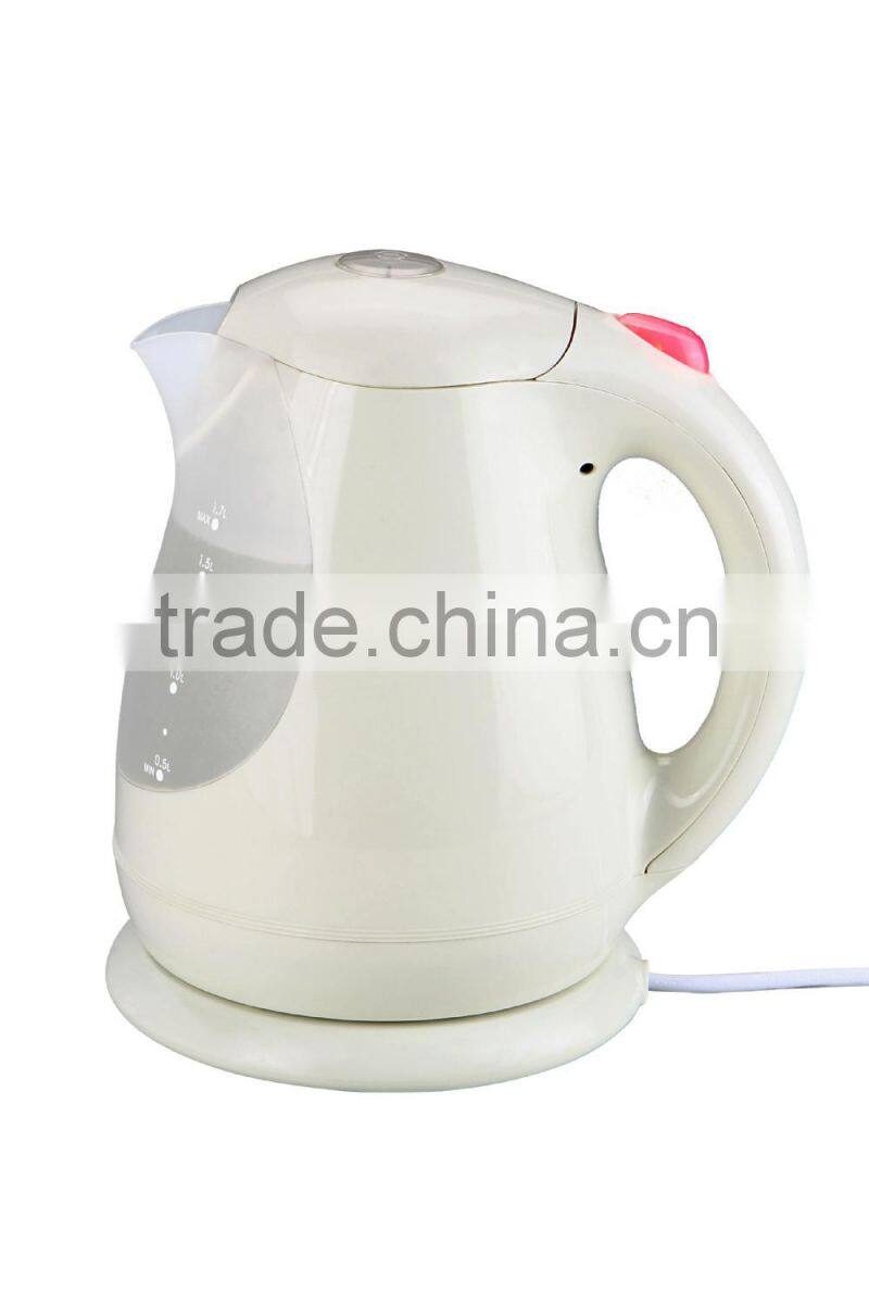 Low price fashion design and Color changing plastic cordless electric water kettle/boiling milk